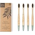 Wild & Stone | Organic Bamboo Toothbrush | Four Different Pattens | Dupont Fibre Bristles | 100% Biodegradable Handle | Vegan Eco Friendly Bamboo Toothbrushes (Medium)