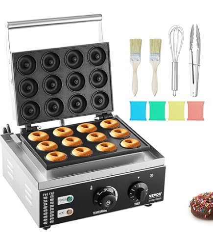Donut maker professionele donut wafelijzer donut ijzer donut machine 6 donut 1550W | NL