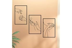 Resama Nagelstudio Wanddekoration Nagelstudio Wandkunst und Zubehör,Schwarze Metall-Raumdekorationen für Hand-Körperpflege-Shop,Schlafzimmer Wohnzimmer Wand hängende Skulpturen Innen und Außen