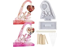 SVOCK Stampi per Resina Epossidica, Stampi in Silicone a Forma di Cuore, Stampo Silicone Cuore Cornice, Stampo in Silicone per Resina, Stampi Resina per Decorazioni di Halloween e Natale