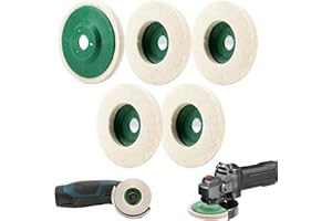 LEUUD 5 Piezas Almohadilla de Pulido de Lana, 100mm Disco de Pulir de Fieltro de Lana, Discos de Ruedas de Pulido para Pulido de Metales, Pulido de Vidrio y Cerámica