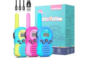 FOREDOM Wiederaufladbare Walkie Talkies für Kinder Walkie Talkies Funkgeräte Set Spielzeug für Jungen & Mädchen 3-12 Jahre, Abenteuer, Camping, Wandern – 3er Set