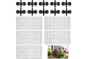 Chudian 5 Pieces Aquarium Dividers, Black Fish Tank Isolate Board Aquarium Filter Grid Plastic Filtration Plate Fish Tank Divider Tray with 10 Pieces Sucker Clips (30 * 15CM)