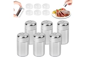 QOUBNIC 6Pcs Mini Salero, Saleros de Cocina Saleros y Pimenteros, Juego de Salero y Pimentero de Viaje para Barbacoa Camping al Aire Libre