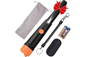 SUNPOW Pinpointer Metal Detector - Pinpointer Impermeabile Portatile a 360° con Luce LED e Batteria 9V per Caccia al Tesoro Oro, Suono e Vibrazione di Tre Modalità ad Alta Sensibilità- OTMD01