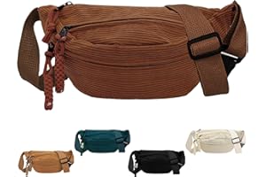 XIEXIESHER Bauchtasche Damen, Bauchtasche Damen Cord, Bum Bags, Hip Bag, Gürteltasche, Cord Brusttasche, Sport Hüfttaschen für Damen Herren Outdoor Reise Laufen Schule(Dunkelbraun)