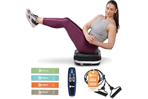 LifePro Vibration Plate Exercise Machine - Whole Body Workout Vibration Fitness Platform w/Loop Bands - Home Training Equipment for Weight Loss & Toning