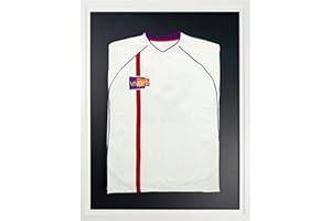 Vivarti DIY Adulto estándar Deportes Camisa Pantalla Marco 60 x 80 cm - Marco Blanco, Marco Interior Blanco, Tarjeta de Respaldo Negro