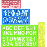 4 Pcs Stencil Set Alphabet Letter Stencils Plastic Number Stencils Assorted Sizes Stencil for Kids' Drawing Template Painting