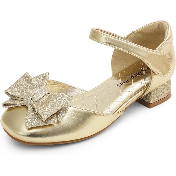 DREAM PAIRS Meisjesschoenen, ballerina, avondschoenen, communieschoenen, Mary Jane prinsessenschoenen, feestelijke schoenen, glitter met strikken, geschikt voor verjaardag, wit, 30 EU