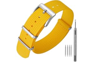 ANNEFIT Bracelet de Montre en Nylon avec Boucle en Acier Inoxydable, Sport Bande de Remplacement 16mm 18mm 20mm 22mm