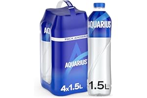 AQUARIUS Limón, Bebida Hidratante con Sales Minerales, Baja en Calorías - Pack de 4 botellas 1,5L