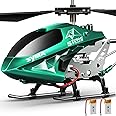 SYMA Remote Control Helicopter, S107H-E Aircraft Toy with Altitude Hold, One Key TakeOff/Landing, 3.5 Channel, High&Low Speed, LED Light, Fly Indoor for Kid Boy Beginner, 16min 2 Battery Green UPGRADE