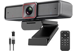 Spedal Webcam 4K avec AI-Tracking, HDR, Double Microphones Antibruit, Streaming Caméra d'Ordinateur Grand Angle USB 3.0 pour Réunions, Conférences et Diffusion en Direct