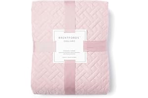 Brentfords Colcha Acolchada geométrica Pinsonic sobre sofá Cama Grande Manta fácil de cuidar, Rosa Rubor, 125 x 150 cm