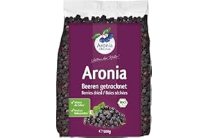 ‎ARONIA ORIGINAL Aronia ORIGINAL Bio Aroniabeeren getrocknet 500 g | Schonend getrocknete Beeren | Vegan, ohne Konservierungsstoffe, ohne Zuckerzusatz (lt. Gesetz)