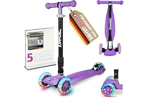 ‎KINNAZ kinnaz Two, Roller für Kinder ab 5 Jahre, faltbar, stufenlos Höhe einstellbar, LED Räder, Ersatzteilservice, Kinderroller, Scooter, 6 7 8 9 Jahre, Schulkind, Junge Mädchen, Hamburg Händler