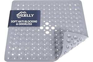 ROELLY Tappetino Doccia Antiscivolo, 53x53 cm,100% senza BPA,Tappeto Antiscivolo Doccia,Tappetino Antiscivolo per Tappeto Antiscivolo Vasca, Tappetino da Bagno Quadrato Lavabile in Lavatrice (Grigio)