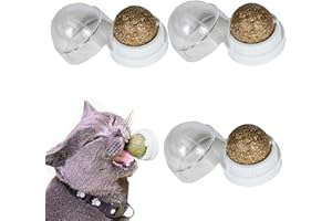 HREDZEO Pallina Erba Gatta,3 Pcs Palline di Catnip Palline di Erba Gatta Catnip Ball Rotante Giocattolo Interattivo per Gatti Gattino Pulizia Denti