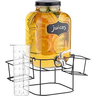 Drankdispenser voor koelkast, 4 liter, koelkast-waterdispenser met kraan, navulbare ijswateremmer met deksel, voor koude dranken, sappen, cocktails, ijsthee, limonade