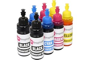 ‎INK INSPIRATION INK INSPIRATION® Universal Nachfülltinte für Patronen und CISS System kompatibel mit EPSON Canon HP Brother LEXMARK Dell RICOH, 8er-Pack