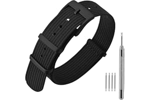 ANNEFIT Bracelet de Montre en Nylon avec Boucle en Acier Inoxydable, Sport Bande de Remplacement 16mm 18mm 20mm 22mm