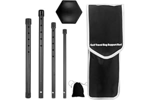 MaxEarn Canne de support pour sac de golf, bras rigide pour club de golf, accessoire de sac de protection, bâton de support de golf portable réglable de 48,3 à 132,1 cm, avec 4 bâtons télescopiques