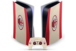 Head Case Designs Licenza Ufficiale AC Milan Away 2021/22 Kit Crest Vinile Frontalino Sticker Gaming Pelle Adesivo Compatibile con Sony Playstation 5 PS5 Disc Edition Console & DualSense Controller