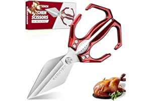 Dream Reach Scharfe Geflügelschere Knochenschere - Mehrzweck Küchenschere zum Geschenk Hühnerschere aus Edelstahl Rot Geschenke für Mama