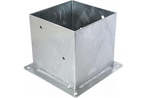 FIXTOUT Pied de poteau carré zingé à visser - 201 x 201 x 200 x 2,5 mm