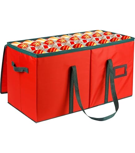 Scatola Organizzazione Natale Scatola XXL Per Palline Di Natale - Contenitore Con Divisori Per 128 Palline Scatola Albero Di Natale Rigida - 7