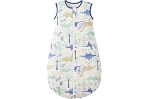 Duomiaomiao Sacco nanna per tutto l'anno, in cotone, sacco nanna invernale, per neonati, sacco a pelo 1,5 tog, caldo sacco a pelo per bambini, traspirante