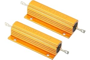 PATIKIL 2 Stück 100W 15 Ohm Aluminium Hülle Widerstand Gehäuse Draht Widerstände Schraube Tap Leistungswiderstand Goldton