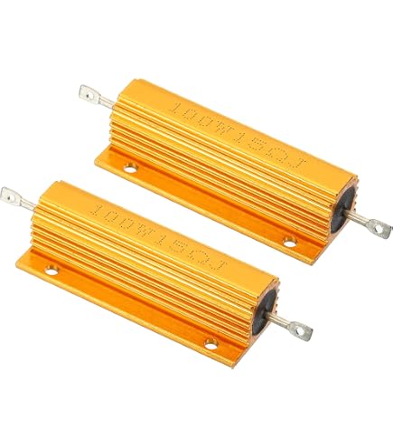 YOKIVE 2 Stück Aluminium-Widerstand 50W – 4 Ohm & 8 Ohm, Drahtgewickelt, Mit Befestigungsloch, Für LED & Motoren