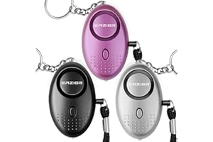 Eazior 140DB Police Approved Personal Security Alarm, Mini Loud Staff Panic Rape Attack safety Alarm Self Defense Keyring with Torch for Women Kids Night Worker Anti-theft Alarm (Purple/Black/Silver)