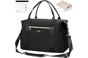 WANDF Ryanair Cabin Bag 40x20x25 Approved for New Ryanair 40x30x20 Underseat Travel Duffel with Clear Liquids Bag & Shoes Organizer Carry on Hand Luggage Weekend Bag for Women and Men (Black 20L)