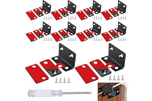 Nadinsta Aimant Porte Placard, 10 Pièces Aimant de Porte, Aimant pour Porte de placard Forme en L avec Tournevis Adhésif pour Tiroirs, Fenêtre, Armoire, Coulissante (Sombre)