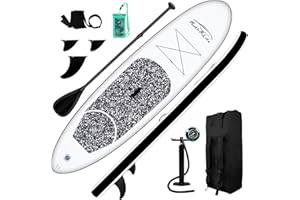 FunWater Planche de Stand up Paddle Board Gonflable 305cm, Idéale pour Les Débutants avec Pagaie, Pompe, Sac à Dos ISUP, Laisse, Kit Réparation, étanche Qualité Supérieure
