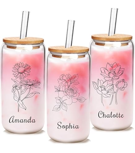 Glazen bekers met deksels en rietjes, 680 ml smoothiebeker met deksel en rietje-DWTS Boba Mason Jar, herbruikbare drinkglazen met brede opening, ijskoffiekopjes glas, Vasos De Vidrio [4-pack