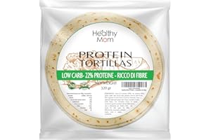 Healthy Mom Protein Tortillas, con 22% Proteine vegetali, Low Carb, Keto, 320gr (8 piadine da 40gr)