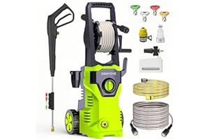 QSMYOYE Pressure Washers, 2200W 150Bar High-Pressure 540L/H Flow Rate Jet Washers/Pressure Washers with Adjustable Nozzle &10m Hose, Electric Power Pressure Washer for Cleaning Cars, Driveways, Patios, Fences