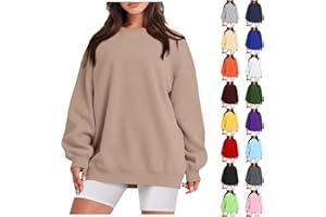 AHAKLO Pullover Damen Herbst Winter Langarm Sweatshirt Rundhals Einfarbig Sport Fitness Oberteile Oversize Pullover Teenager Mädchen Bequeme Dünne Leichte Sport Frauen Outdoor T-Shirt Casual Loose Tops