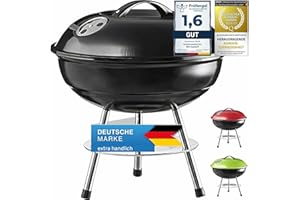 GOODS+GADGETS Goods & Gadgets Micro Barbecue à charbon compact en acier inoxydable émaillé 40 cm Noir