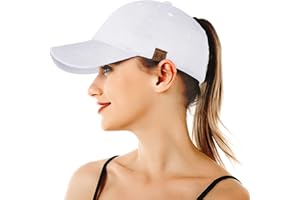BLURBE Ponytail Baseball Caps for Women - High Pony Caps, Cotton Plain Color Adjustable Classic Sports Casual Ponytail Baseball High Bun Ponycaps for Womens