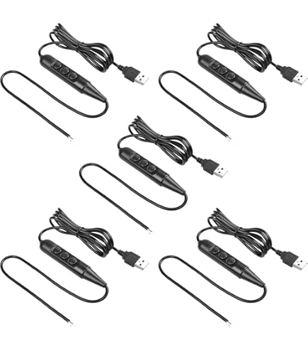 HUAZIZ 6 Cavi USB Con Interruttore On/Off: 3 Da 1 Metro E 3 Da 30 Cm – Per Luci LED, Ventole, Dashcam E Altre Periferiche A Basso Consumo - 2