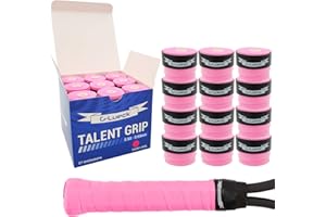G-Lueck Lot de 27 bandes de préhension de tennis Overgrips Talent Grip | 0,50 à 0,60 mm d'épaisseur | Pour raquettes de badminton de squash et golf avec bande de fermeture autocollante | très adhérente