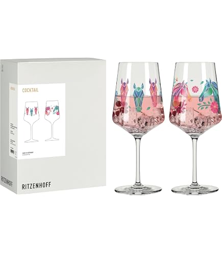 RITZENHOFF Set Di 2 Bicchieri Universali 500 Ml Con Testa Di Cavallo - Serie Reitgold - Vetro Made In Germany - 2