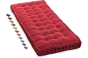 ILIEMAO Cuscino per panca a 1/2/3 posti rettangolare, Cuscino panca per interni esterni 45x45, 120x40, 100x40, spesso e morbido, adatto per mobili da giardino, dondoli, chaise longue, sdrai, panche(Red 1N,110