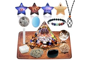 Yunoun Horoscope Orgone Pyramid, Healing Crystals, Zodiac Stones with Birthstones, Astrology, Reiki, Energy,Meditation(Taurus)
