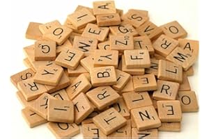 GLAMIFIED , GLAM 100 WOODEN SCRABBLE TILES BLACK LETTERS NUMBERS FOR CRAFTS WOOD ALPHABETS